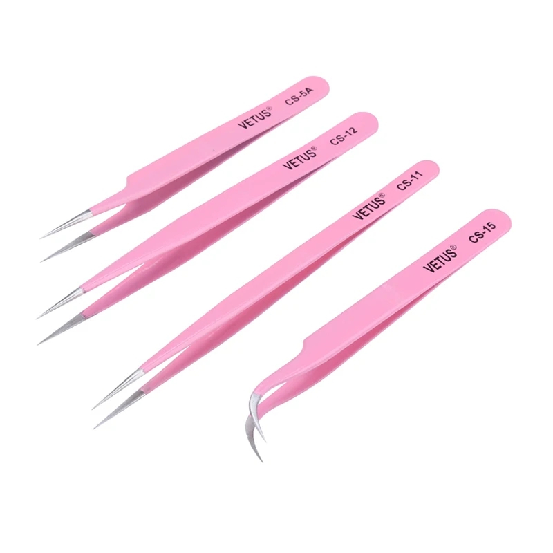 Vetus แหนบโค้ง สเตนเลส สีชมพู สําหรับซ่อมแซมโทรศัพท์มือถือ CS-11 CS-12 CS-15 CS-5A