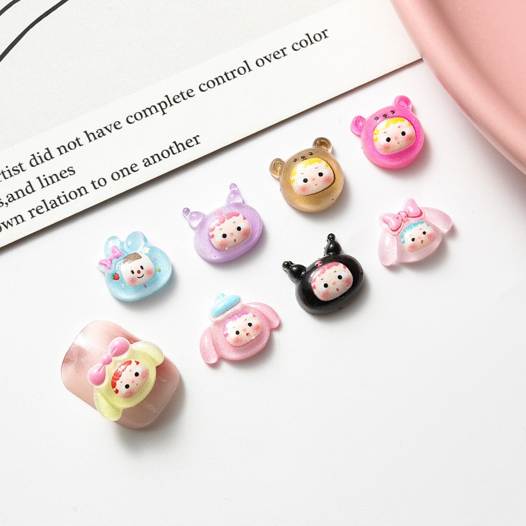 เรซิ่นที่มีสีสัน น่ารัก มินิ ลายการ์ตูน ซีรีส์, ทําด้วยมือ DIY, อุปกรณ์ทําเล็บ ผม, 30 ชิ้น