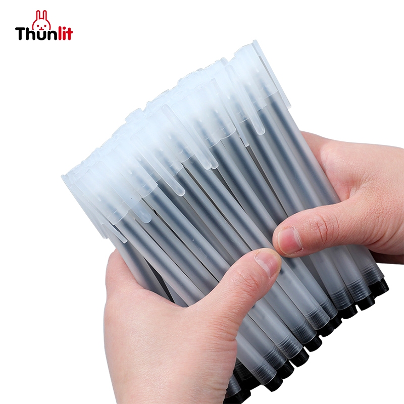 Thunlit 10 ชิ้นชุดปากกาเจลสีดํา – 0.5 มม. Matte Smooth Writing Office อุปกรณ์การเรียน