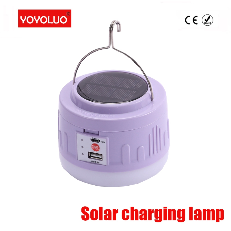 โคมไฟสปอตไลท์ LED พลังงานแสงอาทิตย์ ชาร์จ USB สําหรับตั้งแคมป์กลางแจ้ง