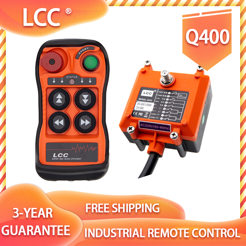 Lcc Q400 รีโมทคอนโทรลไร้สายอุตสาหกรรม 8 ปุ่ม IP65 กันน้ํา 12V-380V สําหรับทาวเวอร์และเครนไกล