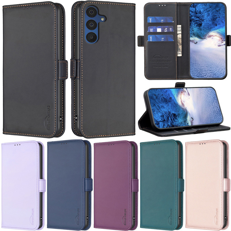 SAMSUNG หรูหราสําหรับsamsung Galaxy A56 A36 A26 A16 5G A25 5G A35 A55 5G A15 5G A05s Slimหนังสือกระเป๋าสตางค์หนังสังเคราะห์นุ่มช่องใส่การ์ดพลิกTpuขาตั้งโทรศัพท์ป้องกันผิวฝาครอบกรณี