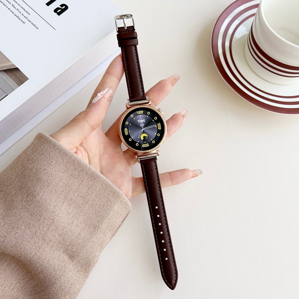 Elegant Leather สาย huawei watch gt 5 pro สายนาฬิกา huawei watch gt 4 สาย huawei watch gt4 Soft Bracelet For Huawei GT4 Strap Huawei GT3/gt2pro สาย huawei gt5 / Amazfit Bip 5 Strap Amazfit Bip 3 Band GTS 4 MINI สายนาฬิกา huawei watch gt 5 สาย