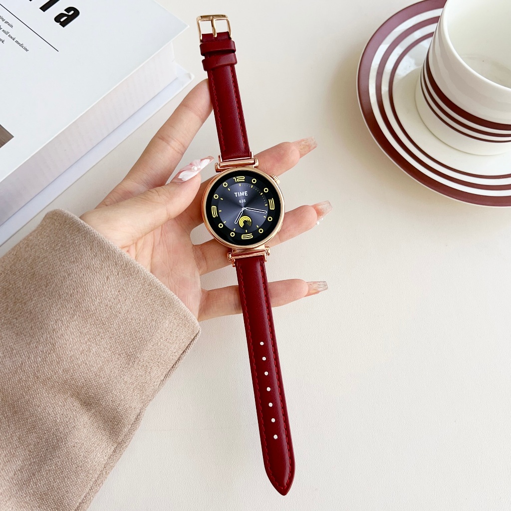 Elegant Leather สาย huawei watch gt 5 pro สายนาฬิกา huawei watch gt 4 สาย huawei watch gt4 Soft Bracelet For Huawei GT4 Strap Huawei GT3/gt2pro สาย huawei gt5 / Amazfit Bip 5 Strap Amazfit Bip 3 Band GTS 4 MINI สายนาฬิกา huawei watch gt 5 สาย