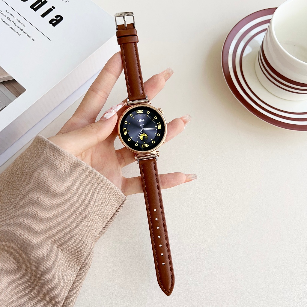 Elegant Leather สาย huawei watch gt 5 pro สายนาฬิกา huawei watch gt 4 สาย huawei watch gt4 Soft Bracelet For Huawei GT4 Strap Huawei GT3/gt2pro สาย huawei gt5 / Amazfit Bip 5 Strap Amazfit Bip 3 Band GTS 4 MINI สายนาฬิกา huawei watch gt 5 สาย