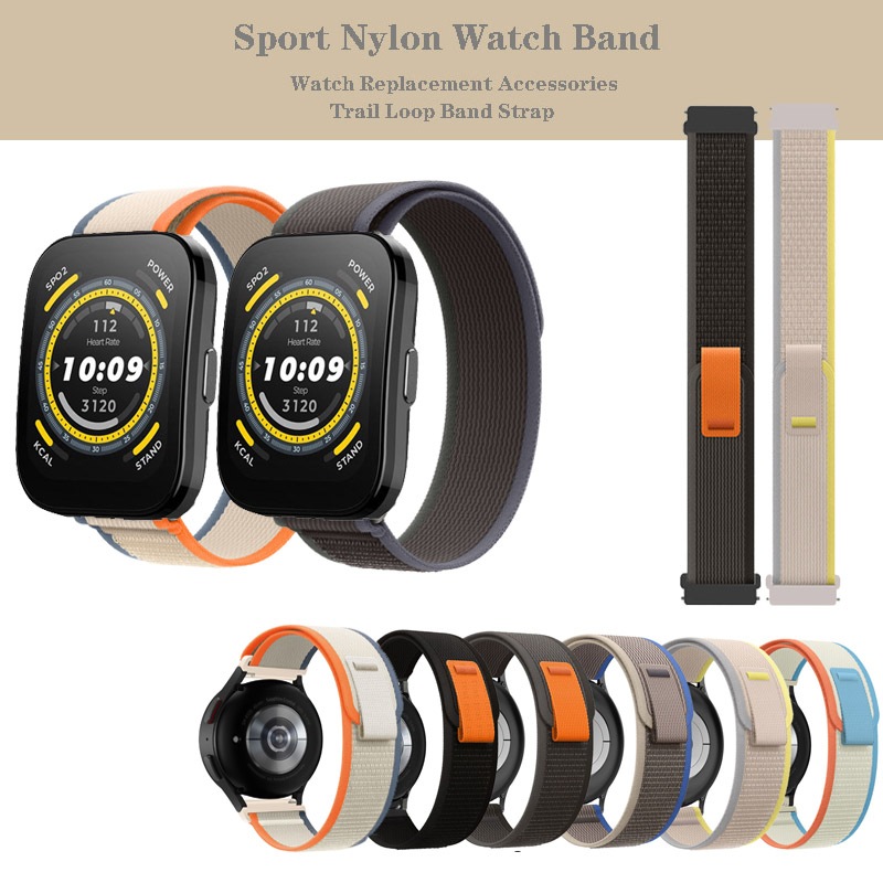 20/22mm Trail Loop Band สายรัดไนลอนสําหรับ Huami Amazfit Bip 6 5 3 Lite SU Pop / GTS GTR 2 3 4 mini