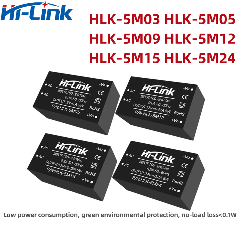 HLK-5M03 HLK-5M05 HLK-5M09 HLK-5M12 HLK-5M15 HLK-5M24 Hi-Link 220V ถึง 5W AC DC Power Supply โมดูล H