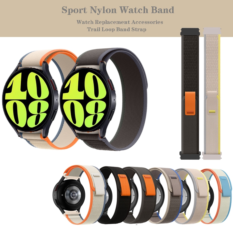 20 มม.Trail Loop Band สายไนลอนสําหรับ Samsung Galaxy Watch 7 6 5 FE 40 มม.44 มม.Watch5 Pro / Watch4 คลาสสิก 42 มม.46 มม.