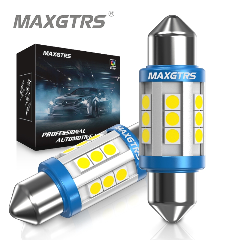 Maxgtrs 2X 12V 24V Festoon C5W C10W 3030 ชิปหลอดไฟ Canbus 31มม./36มม./39มม./41มม.ไฟ Led สําหรับติดป้ายทะเบียนรถยนต์ 6000K