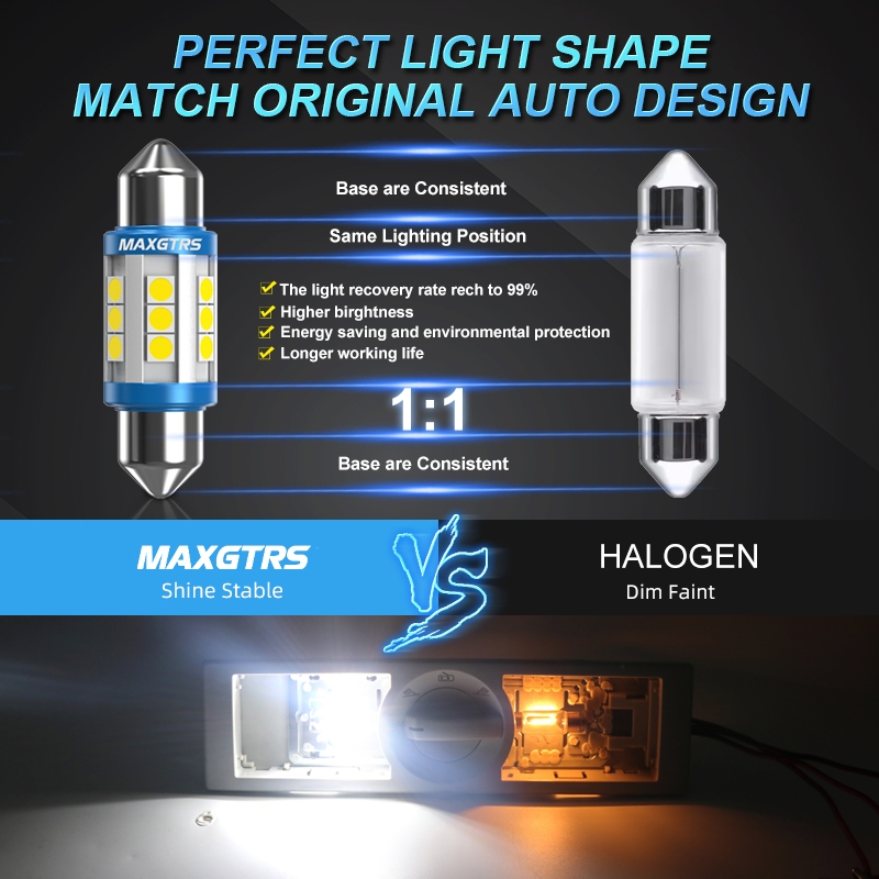 Maxgtrs 2X 12V 24V Festoon C5W C10W 3030 ชิปหลอดไฟ Canbus 31มม./36มม./39มม./41มม.ไฟ Led สําหรับติดป้ายทะเบียนรถยนต์ 6000K - รูปที่ 5