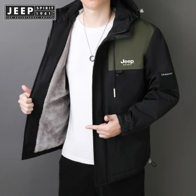 JEEP SPIRIT 1941 ESTD 2023 ใหม่ เสื้อโค้ท มีฮู้ด เหมาะกับการเล่นกีฬา ปีนเขา M-8XL