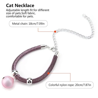 Pawsome สไตล์ญี่ปุ่นปลอกคอแมวไนลอนสร้อยคอระฆังลูกแมวปรับ ความปลอดภัยสัตว์เลี้ยงอุปกรณ์เสริมสําหรับขนาดเล็กและลูกแมว
