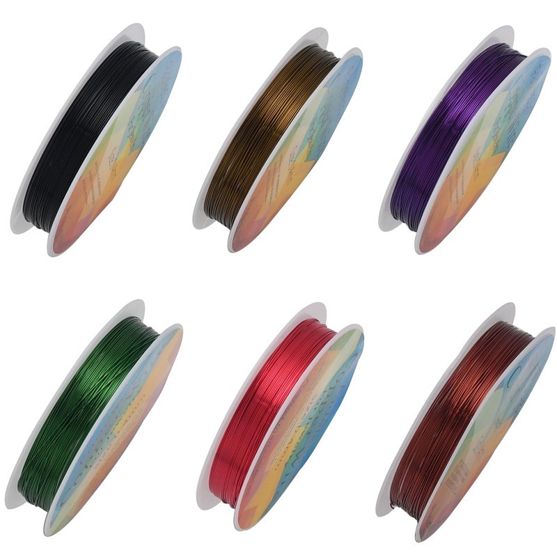 ลวดทองแดงสี 0.3/0.4/0.5/0.6/0.8/1.0 มม. สำหรับเครื่องประดับ DIY ทำอุปกรณ์เสริม