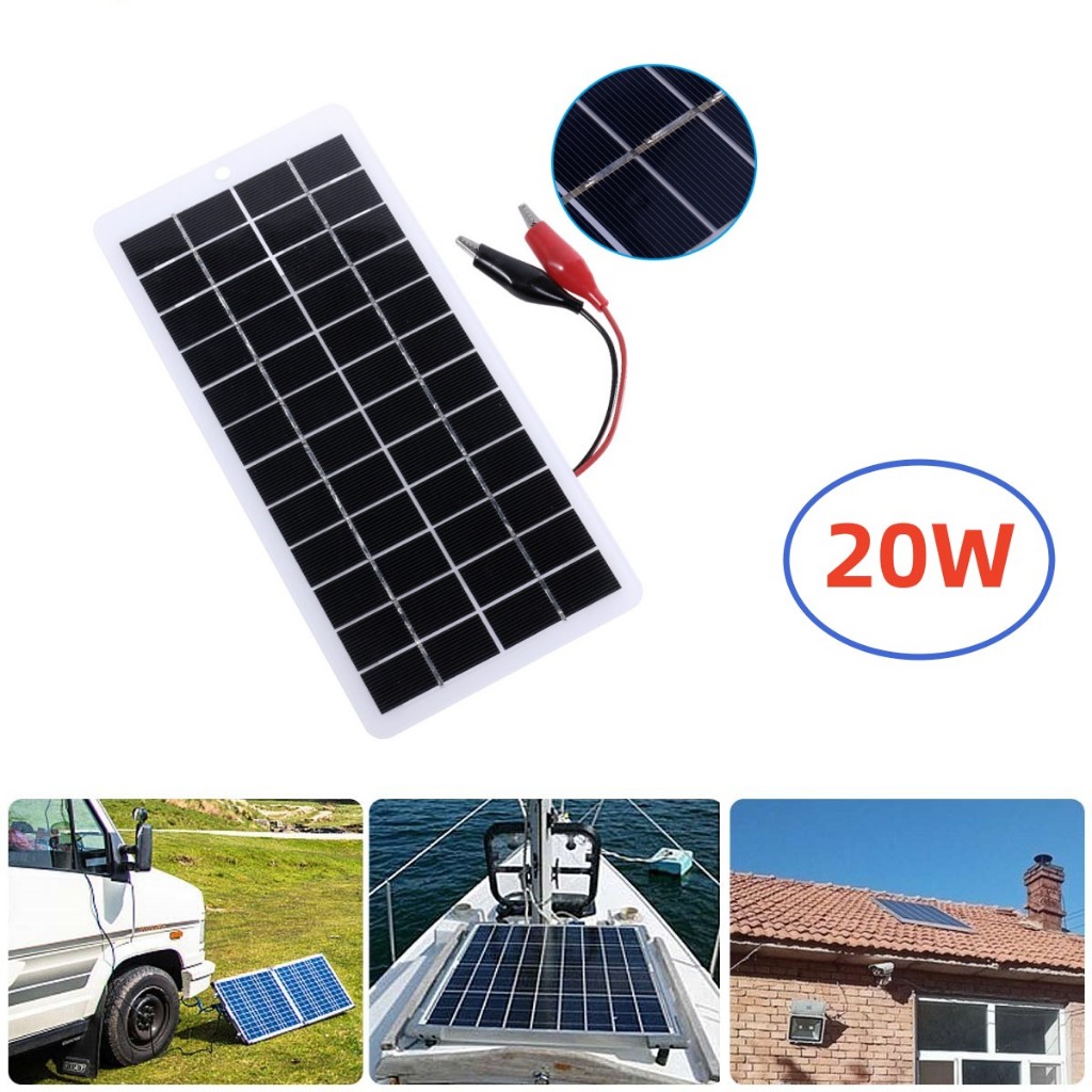 20W 20Watt 12V 415MA แผงโซลาร์เซลล์พร้อมสายไฟมินิระบบพลังงานแสงอาทิตย์ DIY Polycrystalline โมดูลซิลิคอนแบตเตอรี่สําหรับแบตเตอรี่ชาร์จโทรศัพท์มือถือ
