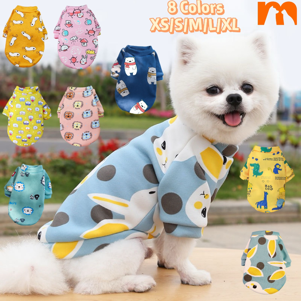 [Muhsinpet] เสื้อกันหนาว พิมพ์ลายการ์ตูน แบบสวมหัว สองขา สไตล์สี่ฤดู สําหรับสัตว์เลี้ยง สุนัข แมว