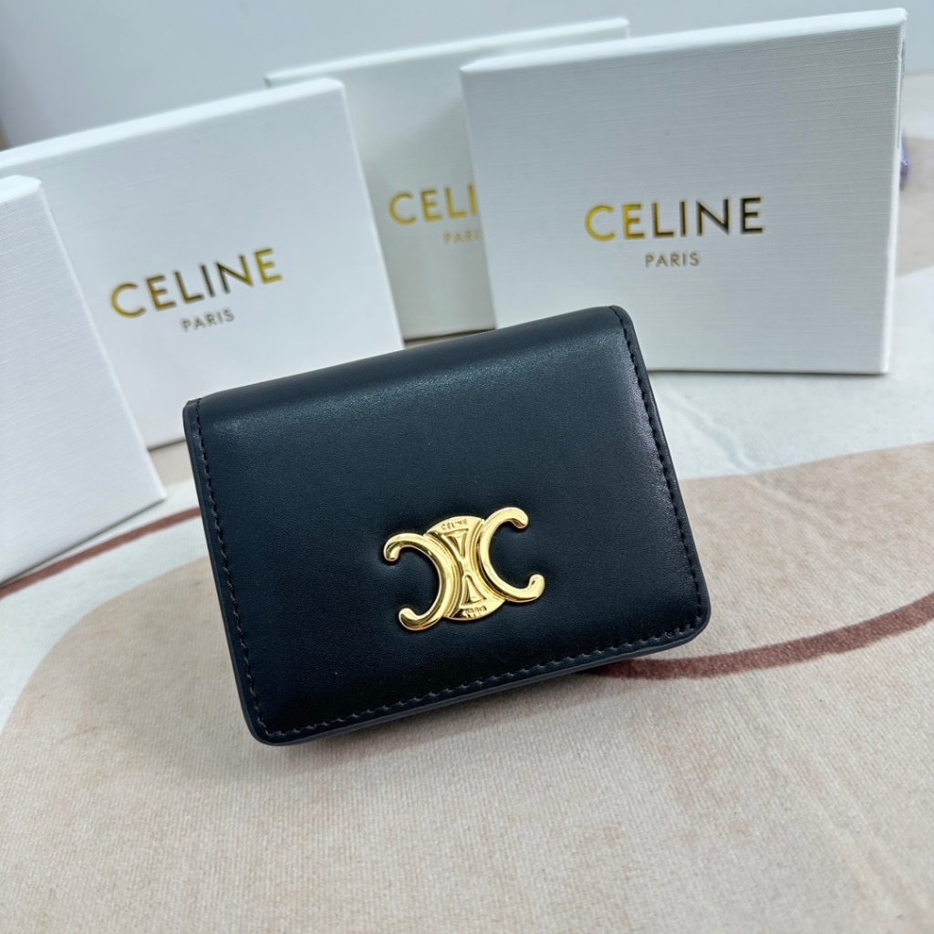 【พร้อมกล่อง+สต็อก】ใหม่ ของแท้ 100% CELIN-E กระเป๋าสตางค์ หนังวัว ใบสั้น zero 10623