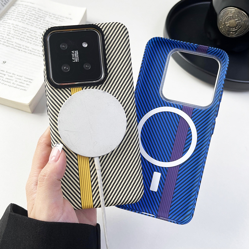 เคสโทรศัพท์มือถือ แบบแข็ง คาร์บอนไฟเบอร์ แม่เหล็ก สําหรับ Xiaomi Mi 14 m14 m13 Pro Mi 13 14Pro
