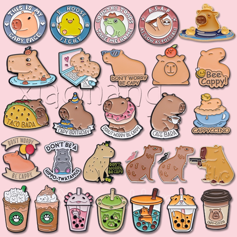 เข็มกลัด รูปการ์ตูนสัตว์น่ารัก Capybara ของขวัญสําหรับเพื่อน