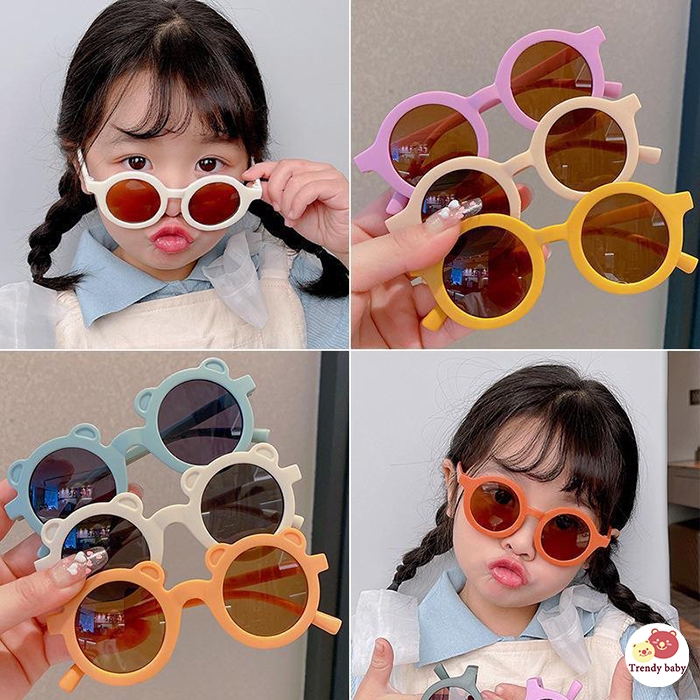 แว่นตากันแดด ป้องกันรังสีอัลตราไวโอเลต ลายการ์ตูนน่ารัก แฟชั่นเรโทร สําหรับเด็ก【❗❗คุณสามารถเพิ่มกิ๊บติดผมได้ในราคา 0 หยวน】