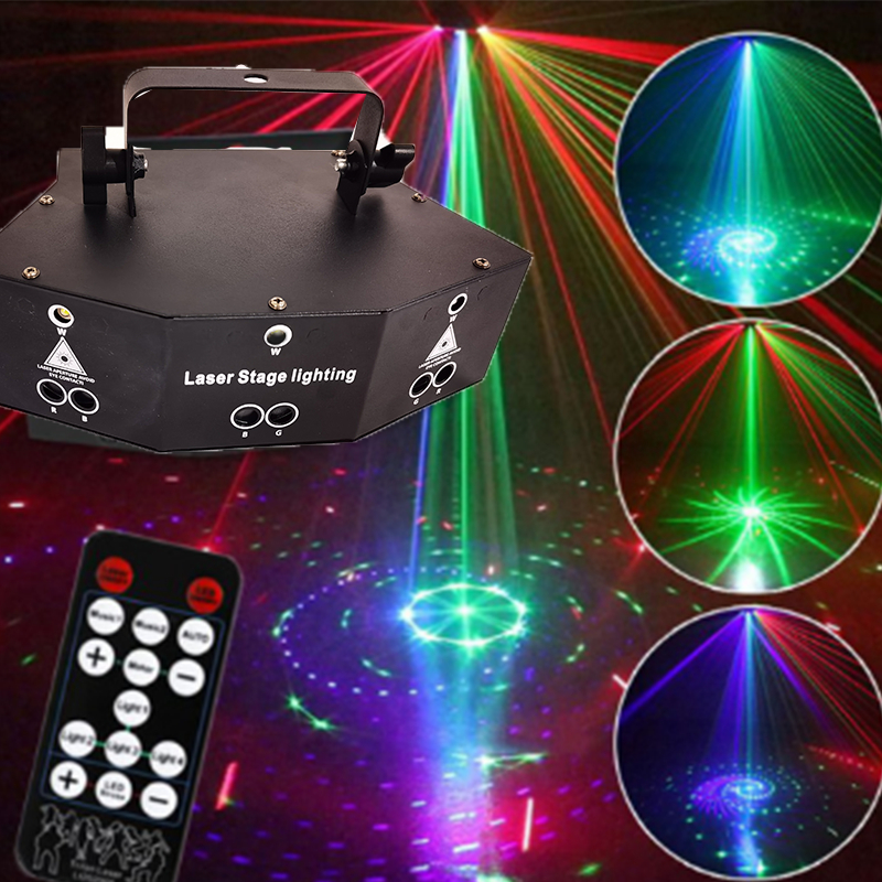 โคมไฟเลเซอร์ LED 9 หลุม ควบคุมด้วยเสียง ระดับไฮเอนด์ สําหรับเต้นรํา เวที ปาร์ตี้ DMX