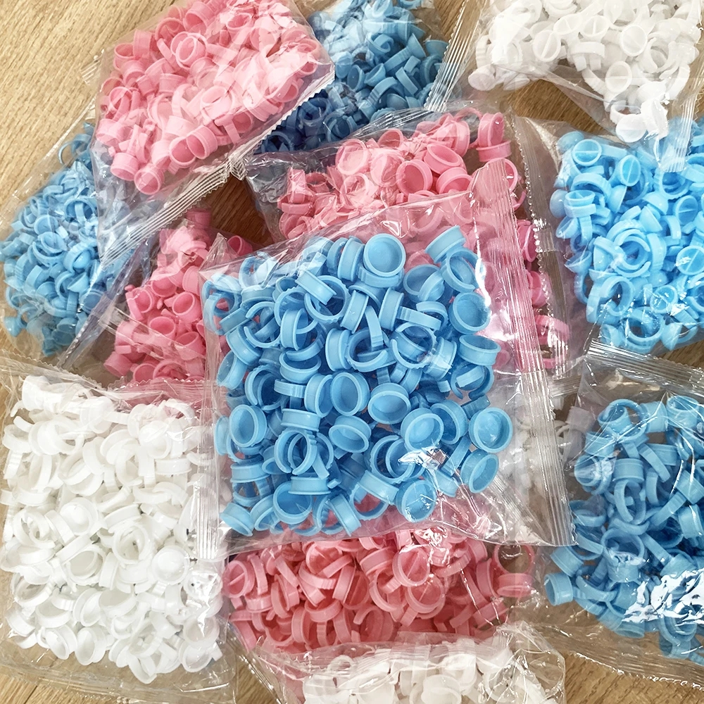 100 ชิ้น (สีขาว / ชมพู / ฟ้า) ตัวเลือกกาวติดขนตา แบบใช้แล้วทิ้ง พัด ถ้วย แหวน ภาชนะ สัก เม็ดสี เครื่องมือต่อขนตา อุปกรณ์ขนตา
