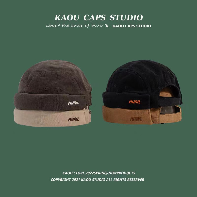 Mwah หมวกบีนนี่ ผ้าฝ้าย ปักลาย คุณภาพสูง สไตล์วินเทจ ฮิปฮอป สําหรับผู้หญิง และผู้ชาย