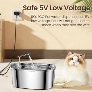 【Big Sale】Rojeco เครื่องปั๊มน้ําพุอัตโนมัติ สเตนเลส 304 3.2 ลิตร สําหรับสัตว์เลี้ยง แมว