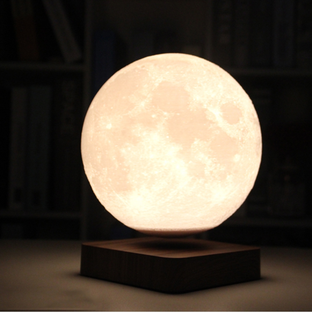 ใหม่ โคมไฟ LED รูปดวงจันทร์ 3D หมุนได้ 3 สี สําหรับของขวัญ