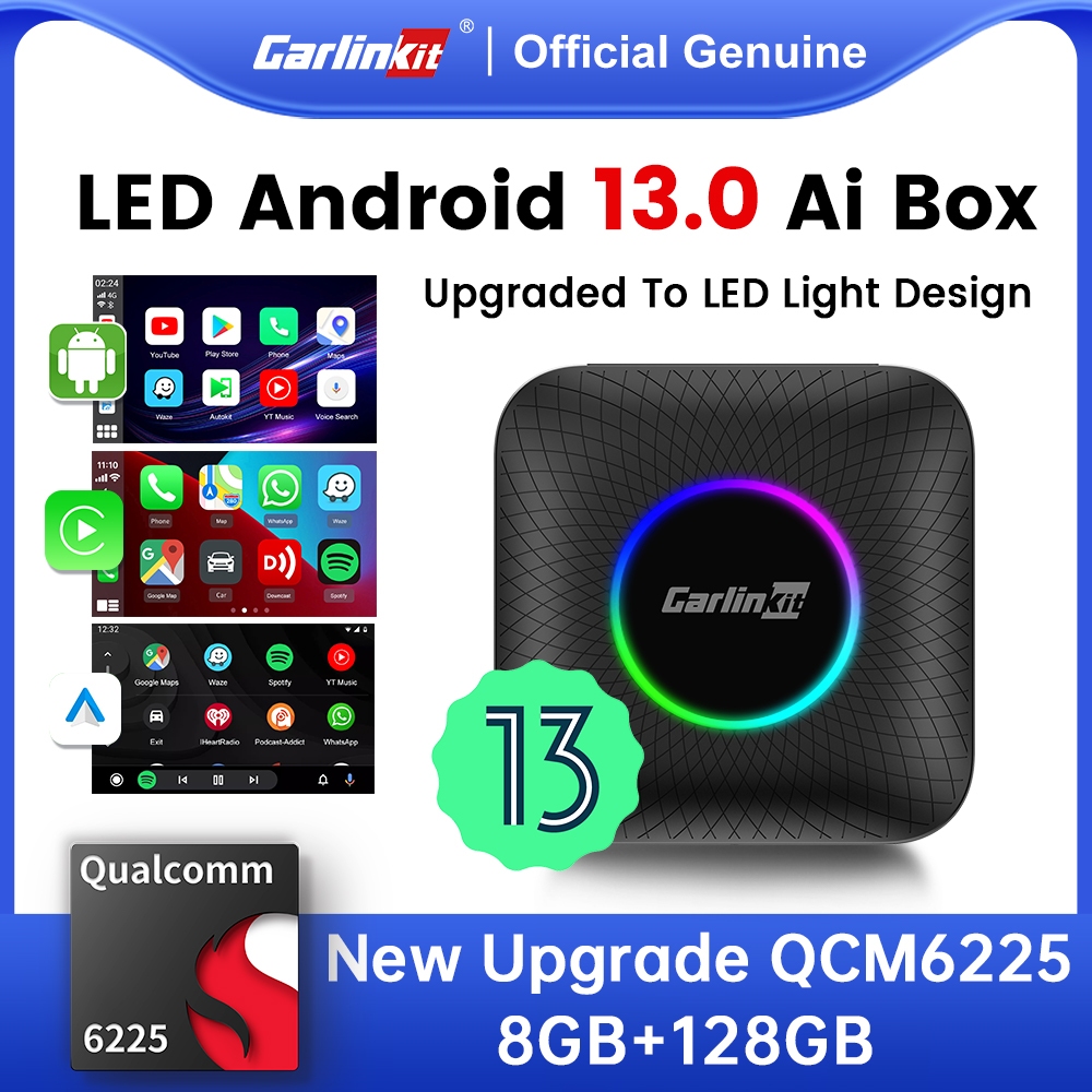 CarlinKit 2024 Android 13.0 CarPlay Ai Box QCM6225 8-Core Wireless CarPlay Android Auto Netflix 4+64G 8+128G