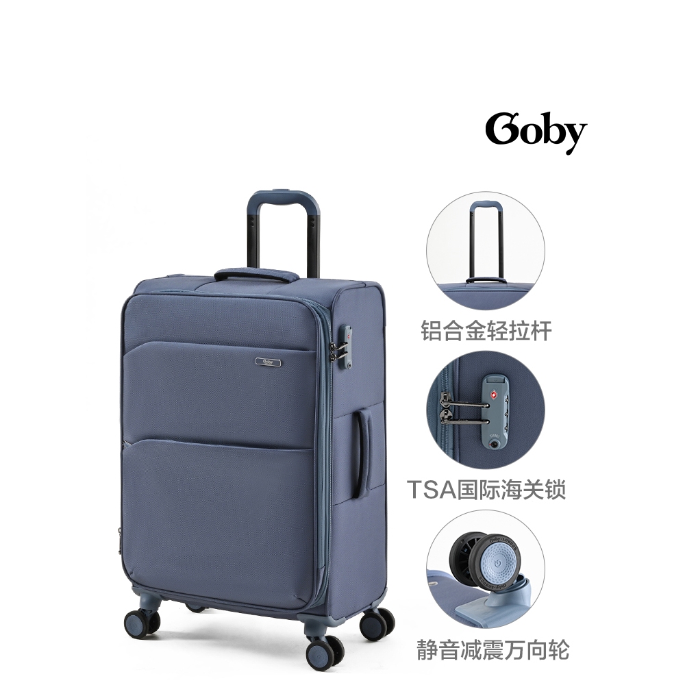 Goby กระเป๋าเดินทาง ผ้าออกซ์ฟอร์ด น้ําหนักเบาพิเศษ 20 24 28 นิ้ว ตัวล็อกกระเป๋าเดินทาง TSA ความจุขนาดใหญ่