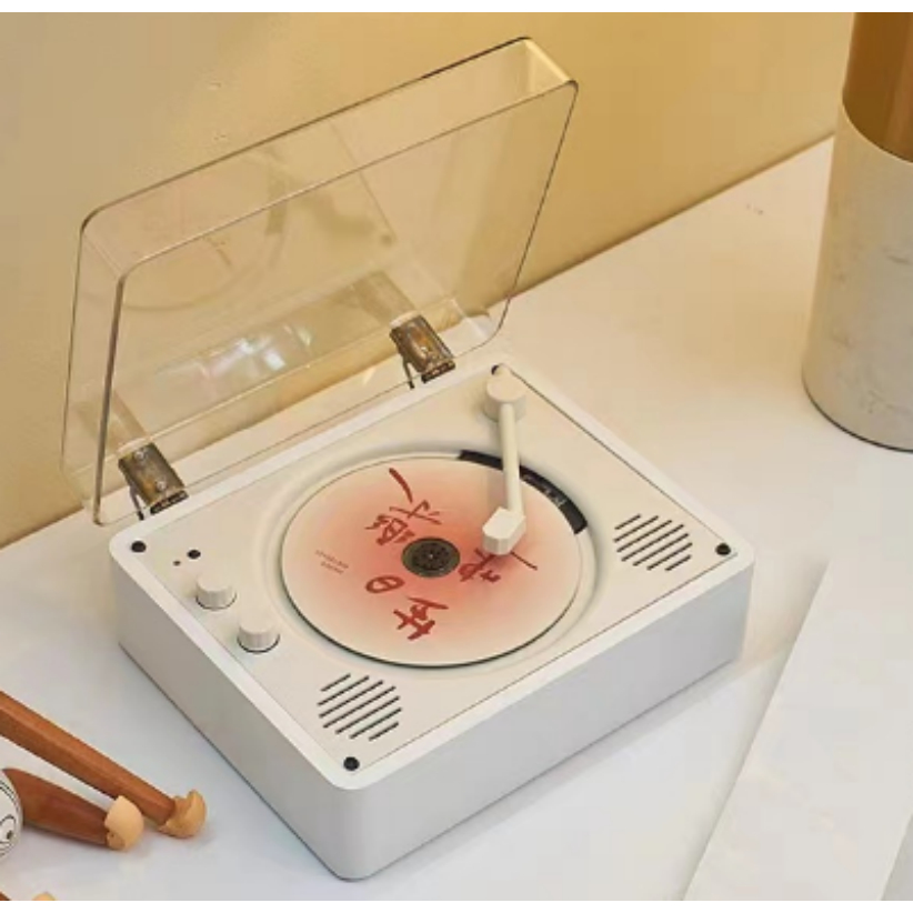 Middix เครื่องเล่นซีดีย้อนยุค พร้อมลําโพง บลูทูธ แบบพกพา อินพุต เอาต์พุต AUX มีแบตเตอรี่ในตัว สําหรับบ้าน Kpop CD/DVD Player