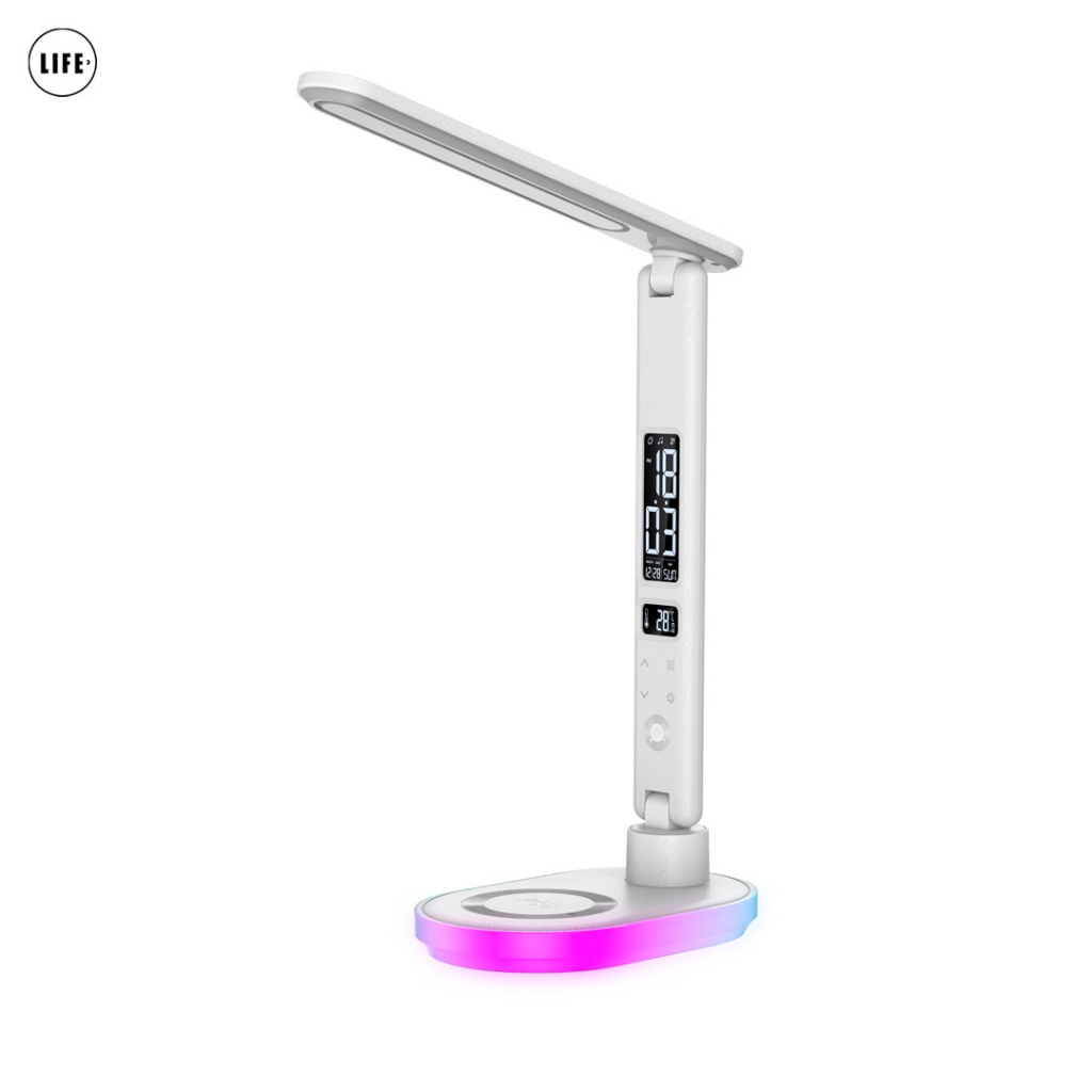 โคมไฟตั้งโต๊ะ LED 3 ชีวิต มัลติฟังก์ชั่น ไร้สาย ชาร์จ RGB ขนาดเล็ก พร้อมปฏิทิน