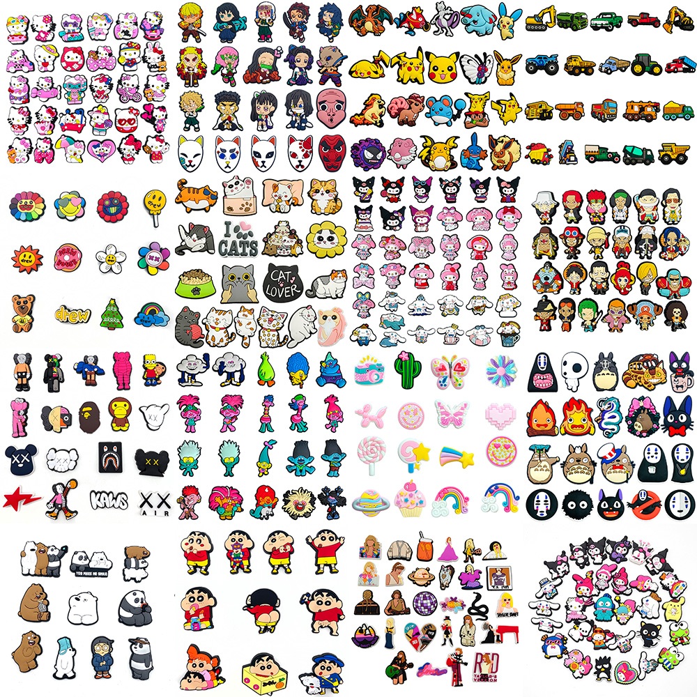 สไตล์ใหม่ 50 ชุดขายส่ง Charms รองเท้าแตะจี้ปุ่ม Original Shoe Clog Pins ของขวัญสําหรับเพื่อน