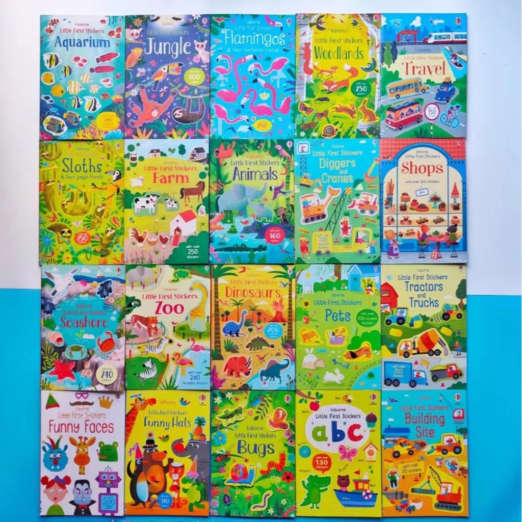 USBORNE หนังสือสติกเกอร์ภาษาอังกฤษ ขนาดเล็ก หลายฉาก สําหรับเด็ก
