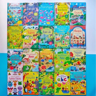 USBORNE หนังสือสติกเกอร์ภาษาอังกฤษ ขนาดเล็ก หลายฉาก สําหรับเ…
