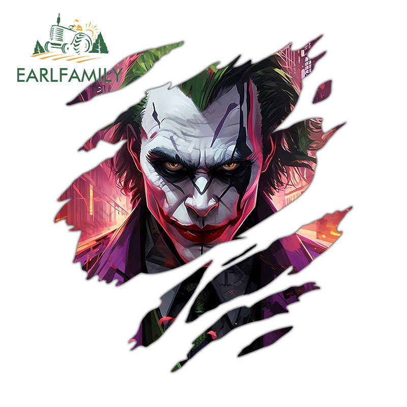 EARLFAMILY 13 ซม.Joker สติกเกอร์รถรถจักรยานยนต์ RV Camper Creative Graffiti Decals Scratch-Proof กันน้ํารถจัดแต่งทรงผม