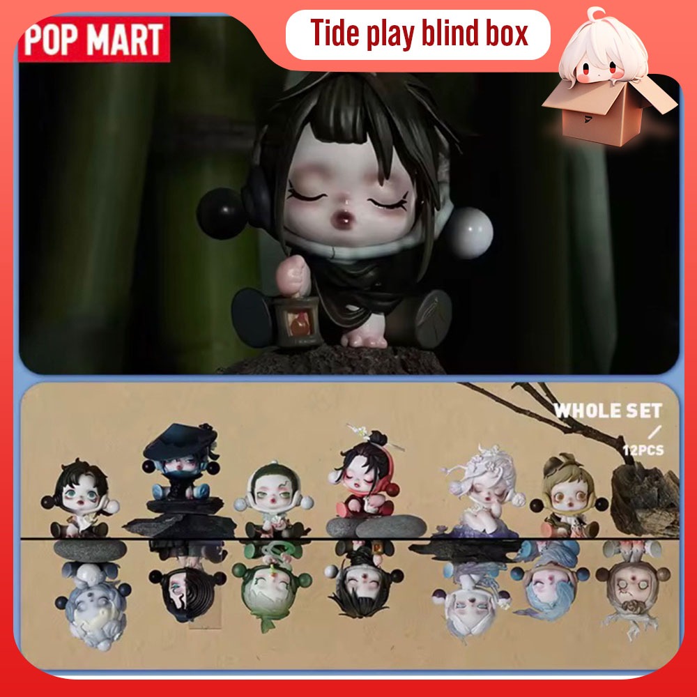 POPMART Bubble Marte SKULLPANDA หน้าศาล Momei Series sp11 blind box hand do fashion play adornment แฟชั่น play blind box
