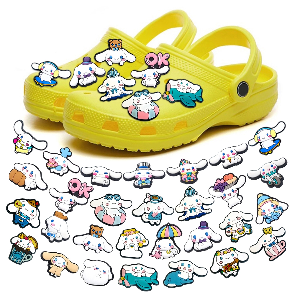 Jibbitz เข็มกลัด ลายการ์ตูน sanrio Cinnamoroll Crocs น่ารัก สําหรับตกแต่งรองเท้าแตะ 1 ชิ้น