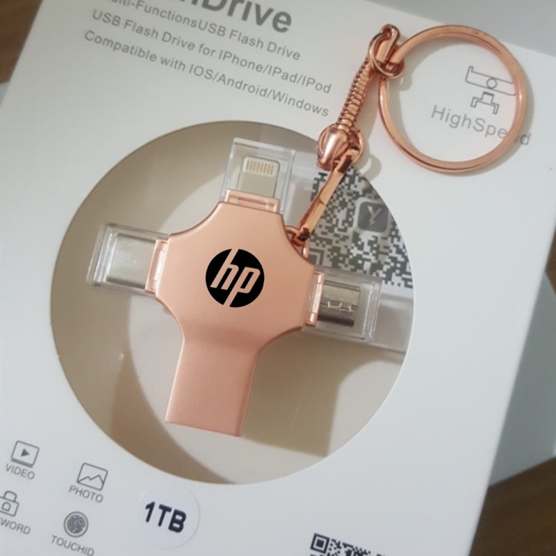 แฟลชไดรฟ์ 2TB 4-in-1 USB 3.0 OTG ความเร็วสูง Type-C สําหรับ i O S Tablet Android Smartphone PC