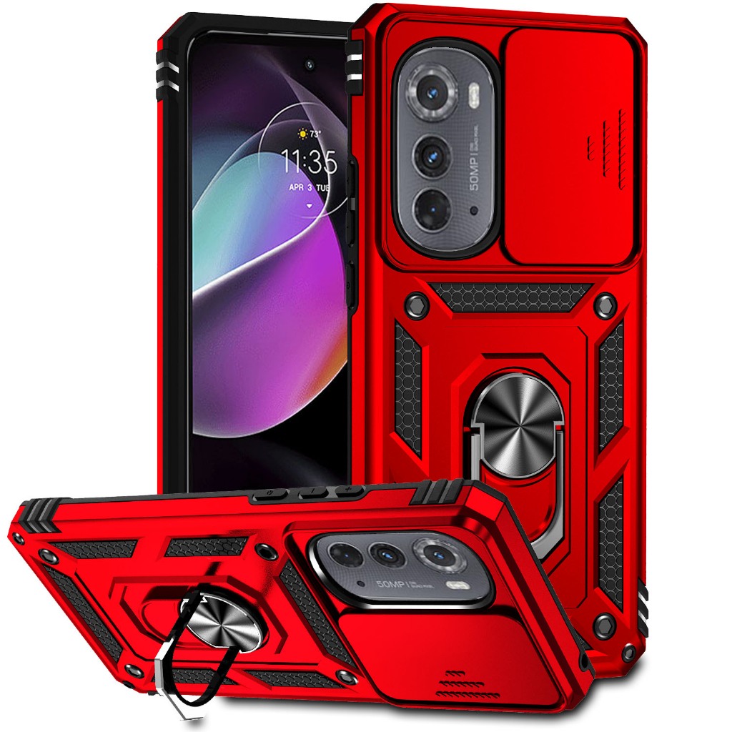For Motorola Edge 2022 , เคสโทรศัพท์มือถือ ป้องกันเลนส์ หมุนได้ 360 องศา พร้อมแหวนขาตั้งแม่เหล็ก สําหรับ