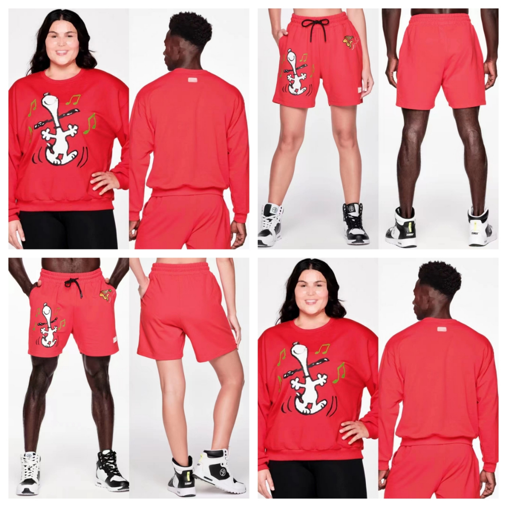 Zumba zumba ZW Dance Christmas Dog Sweatshirt Shorts ผู้ชายผู้หญิงสไตล์หลวมผ้าฝ้ายขนาด 2023 ฤดูใบไม้ร่วง
