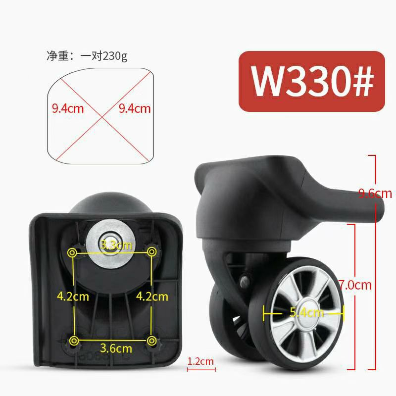 W330 ล้อกระเป๋าเดินทาง แบบหมุนได้ เสียงเงียบ อุปกรณ์เสริม แบบเปลี่ยน