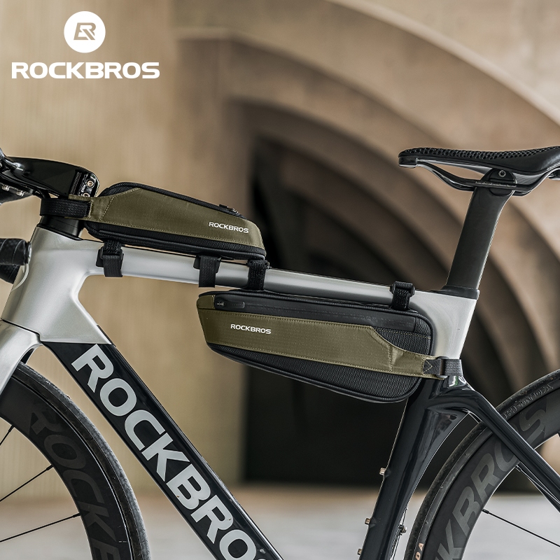 【TH Delivery】ROCKBROS กระเป๋าทรงสามเหลี่ยม สําหรับติดด้านหน้ารถจักรยานเสือภูเขา