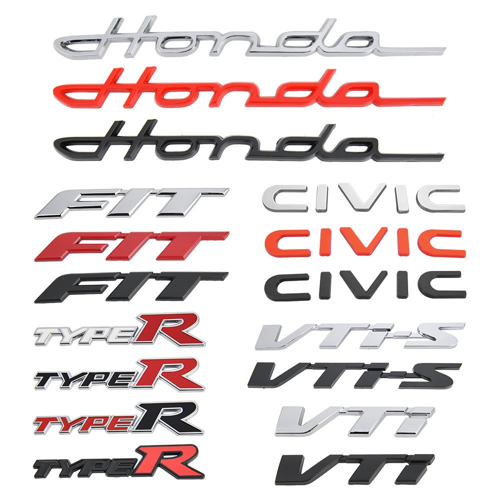 3Dสติ๊กเกอร์ติดรถ TYPE R โลโก้ ป้ายหน้าหลังตกแต่งรถยนต์ สําหรับสําหรับ HONDA CR-V CIVIC ACCORD CITY JAZZ XR-V CR-Z FIT VTI-S VTIBRV