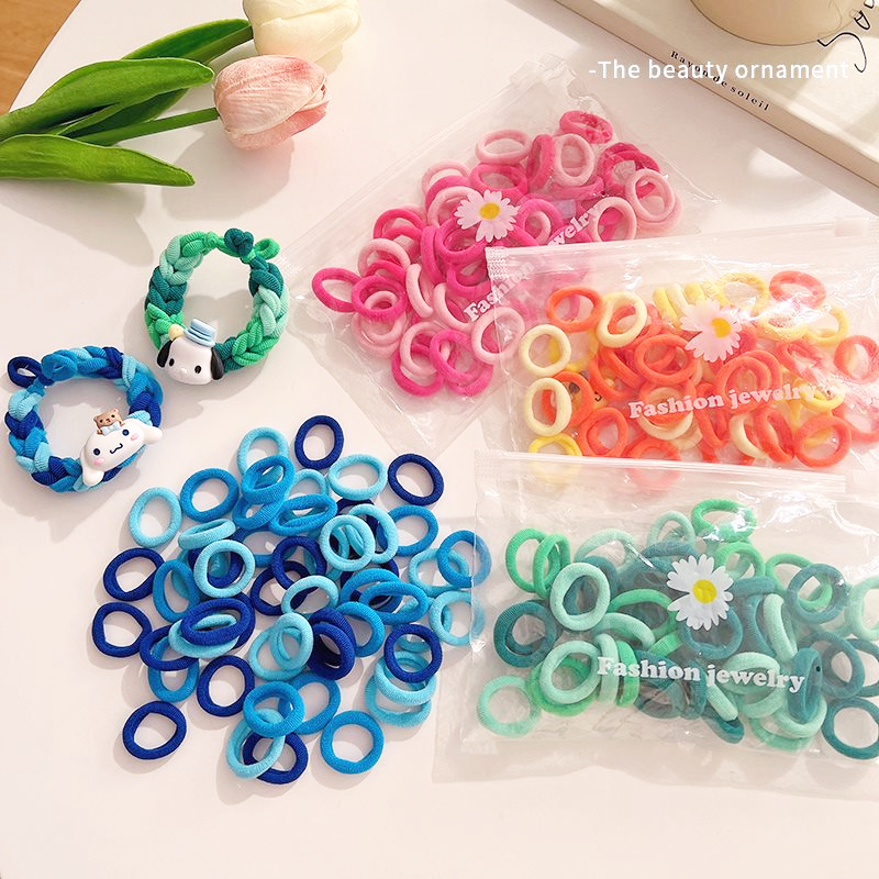 300/100 ชิ้น ชุด DIY ยางรัดผมหางม้า สําหรับเด็ก แฟชั่นเกาหลี ยืดหยุ่นสูง ยางรัดผม เด็กผู้หญิง เครื่องประดับผม สามารถ DIY