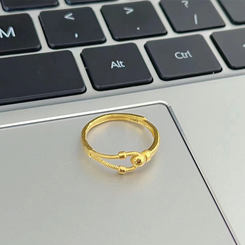 แหวนคู่ สไตล์เกาหลี สีทอง ของขวัญปีใหม่ สําหรับผู้หญิง ราคา ถูกที่สุด ดีลบีเคเค แกลเลอรีภาพที่ 8