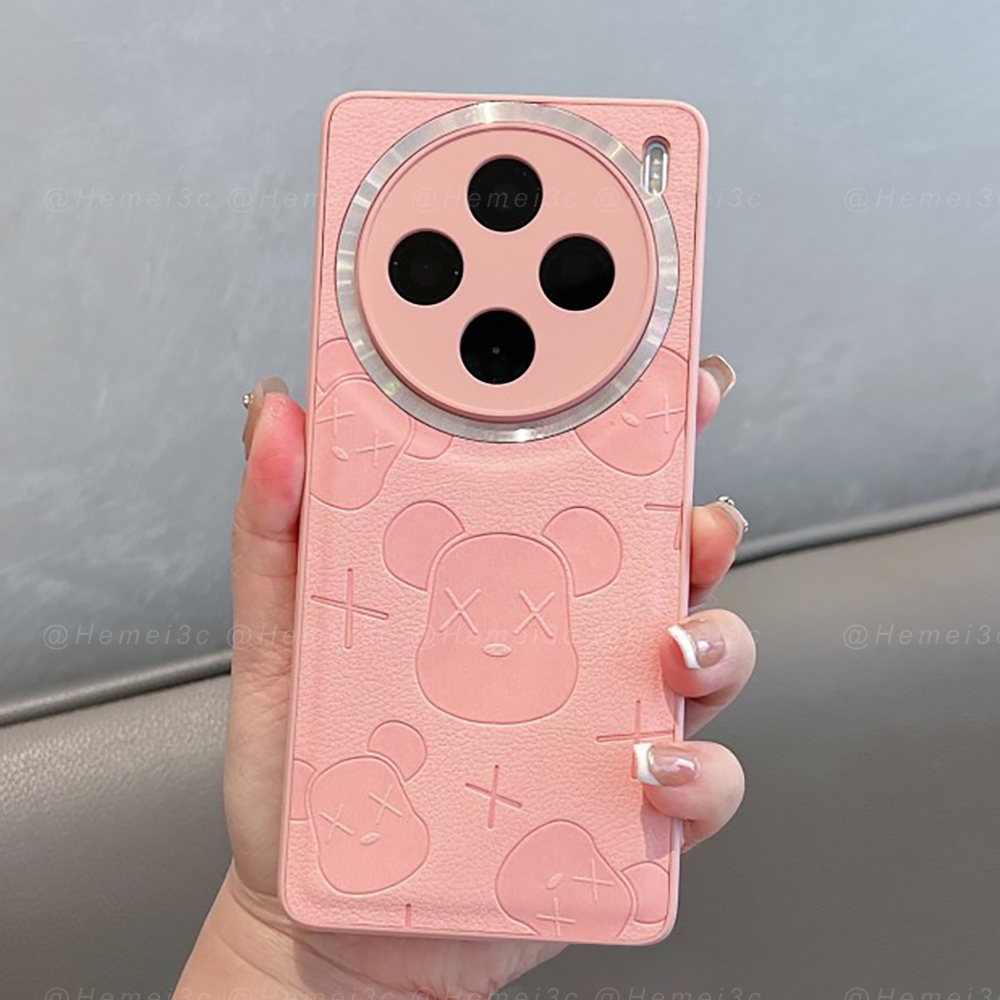 สําหรับ Vivo X100 X100s Pro Ultra Casing Leather Bear Hard Phone Case Cover