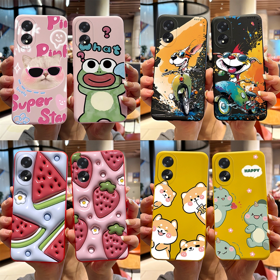 สําหรับ OPPO A18 A 18 CPH2591 A38 เคส OppoA38 CPH2579 4G ซิลิโคนนิ่ม TPU ลายการ์ตูน ใหม่ล่าสุด เคสป้องกัน