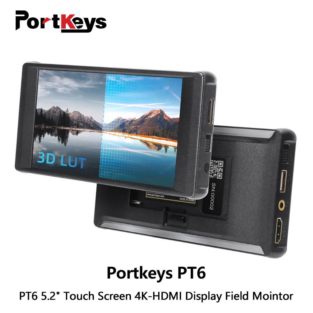 Portkeys PT6 หน้าจอสัมผัส 5.2 นิ้ว 4K-HDMI เอฟเฟคขายืด สําหรับกล้อง DSLR