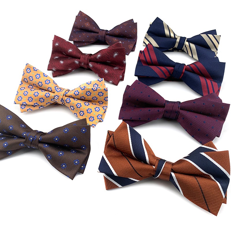 คุณภาพสูงผู้ชาย Bow Ties 12 ซม.* 6 ซม.Man Bowtie Stripes Dot ดอกไม้ผีเสื้อ Bowknot เจ้าบ่าวงานแต่งงานอุปกรณ์เสริม Bows